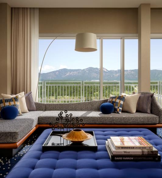 A couch in the superintendent suite