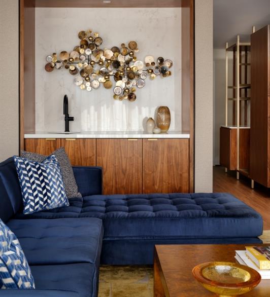 A blue sofa