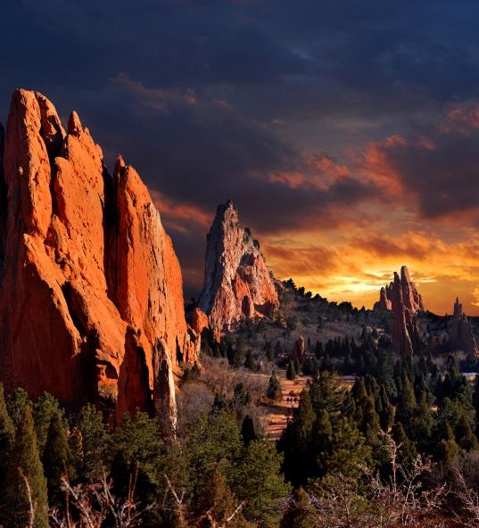 Garden of the Gods during sunset