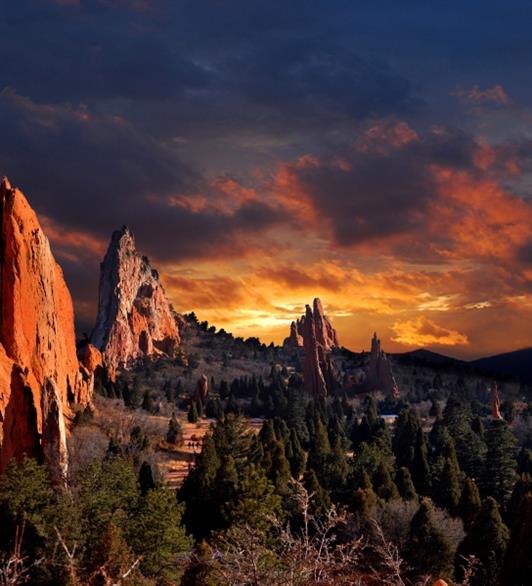 Garden of the Gods at sunset
