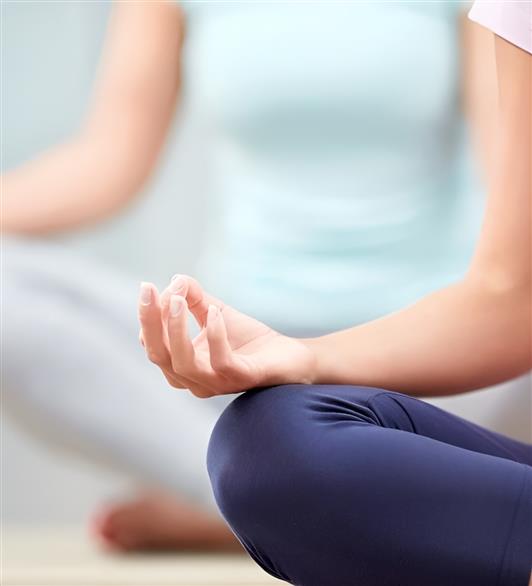 Someone crisscross applesauce meditating