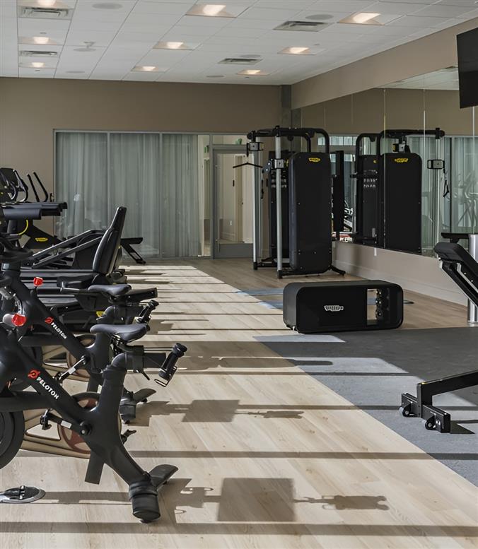 The fitness center at Hotel Polaris