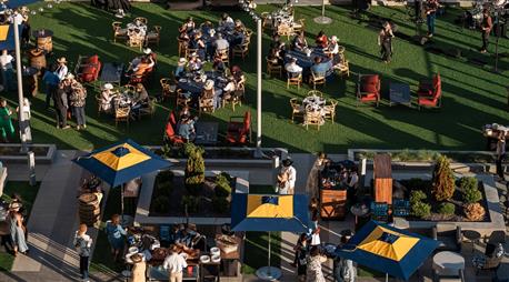 People gathered on the lawn