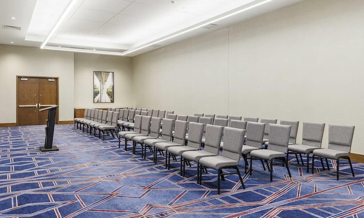 Meeting space with rows of chairs
