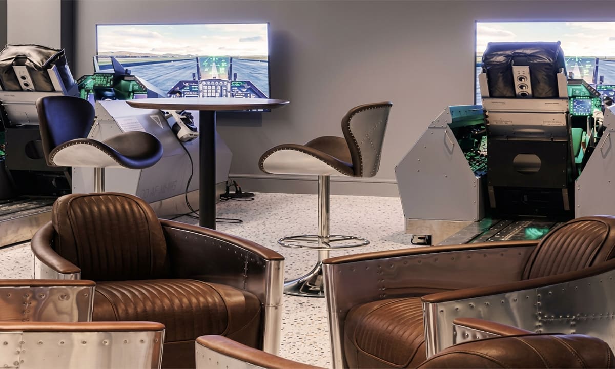 Flight simulator desks