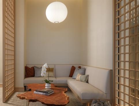 A waiting room at the spa