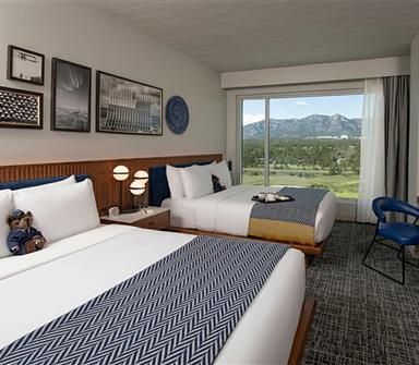 two large beds in the hotel room