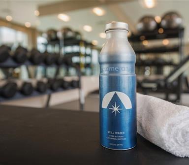 water bottle at the gym